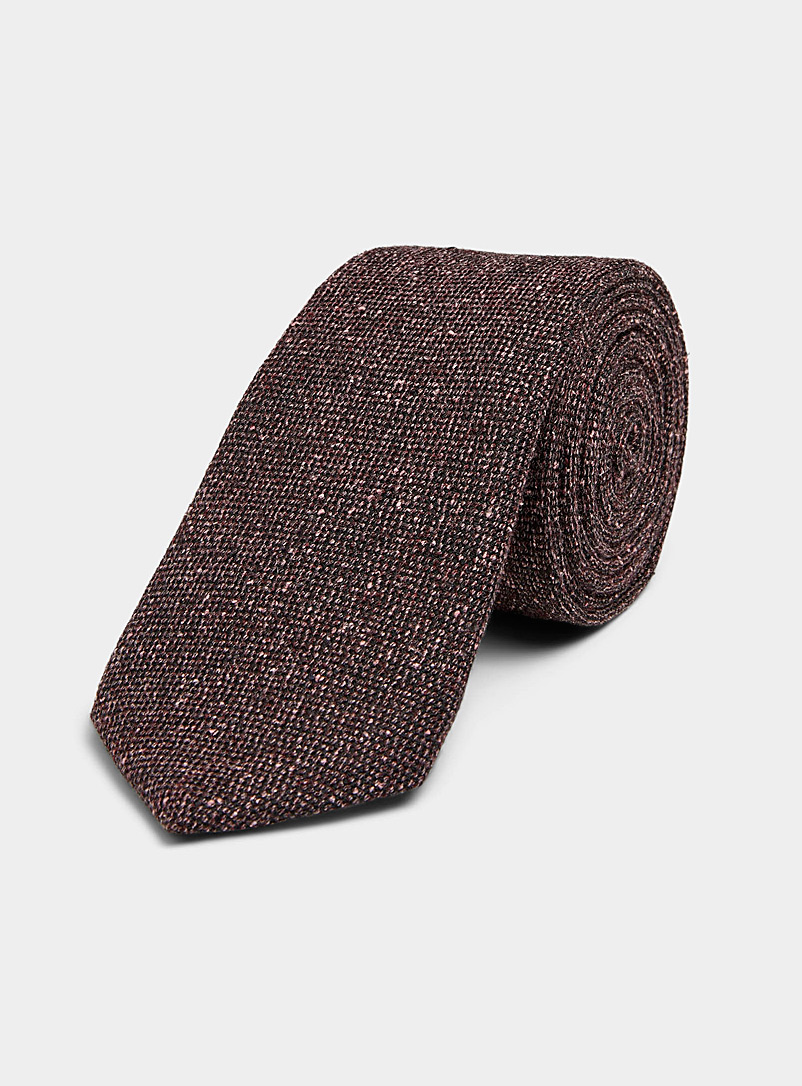 Atkinsons Medium Crimson Donegal silk and wool tie for men
