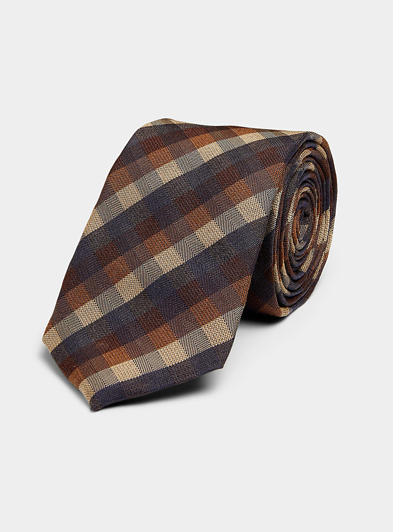 Atkinsons Brown Heritage check tie for men