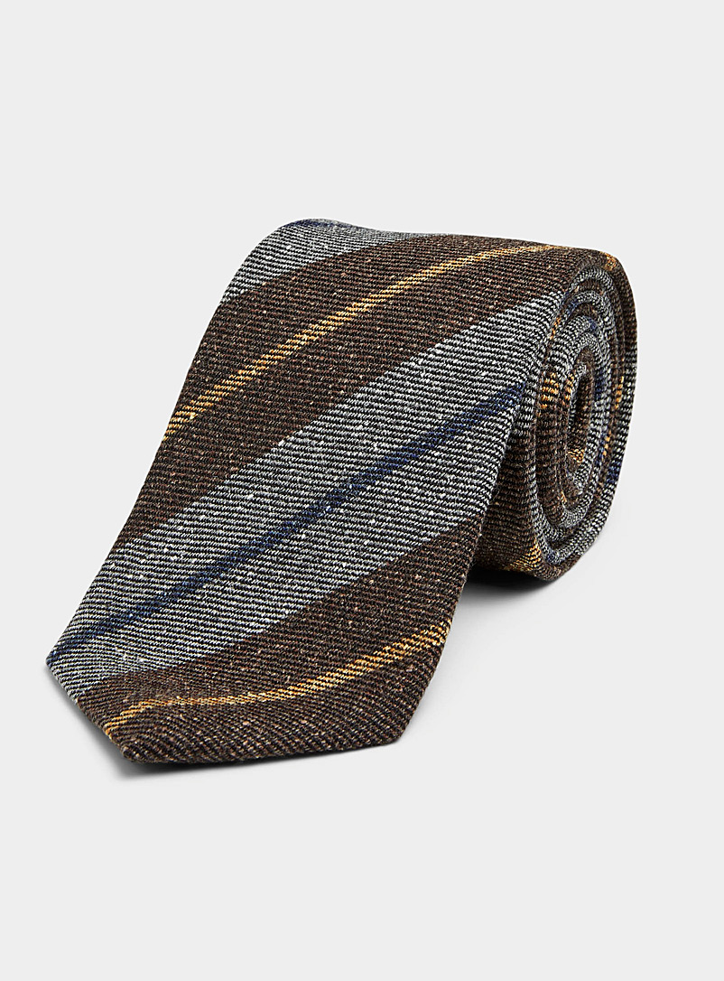 Atkinsons Grey Diagonal stripe Donegal tie for men