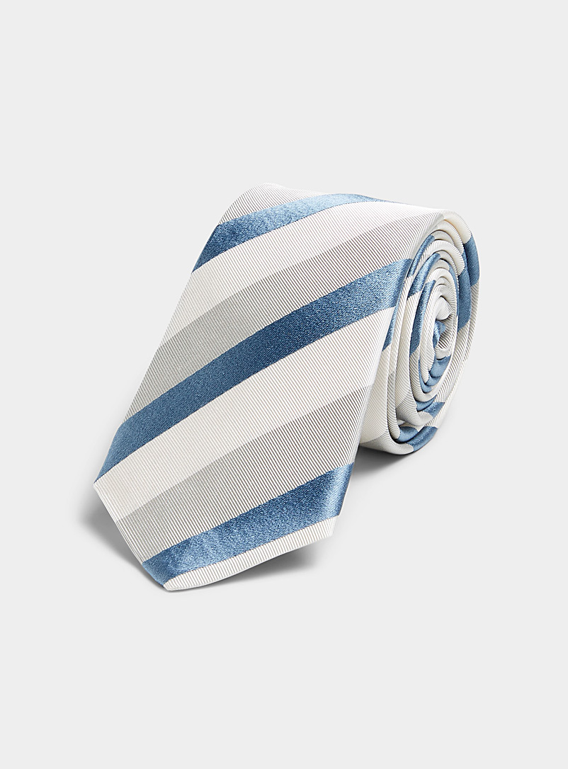 Le 31 Cream Beige Satiny stripe tie for men