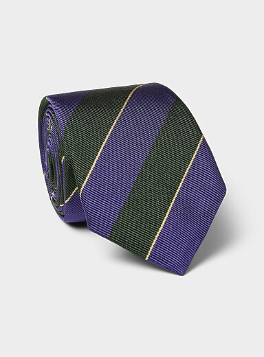 Alpine green and indigo stripe tie