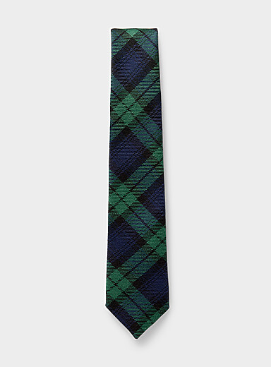 Green tartan tie