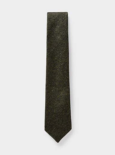 Herringbone pure wool tie