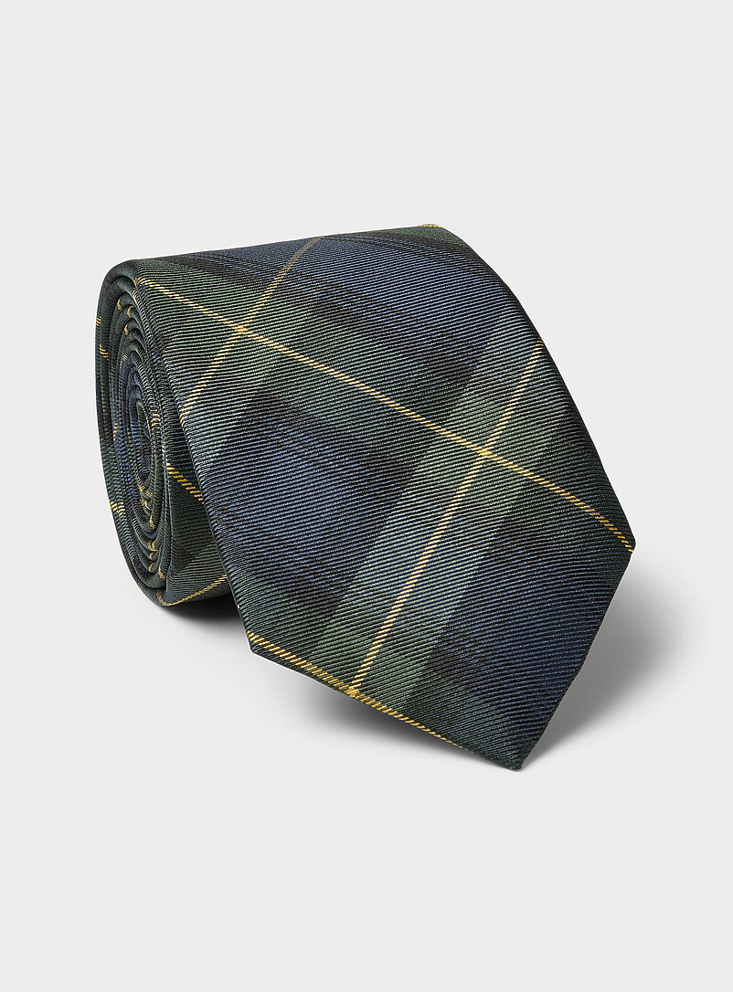 Dark green tartan tie product image (primary)