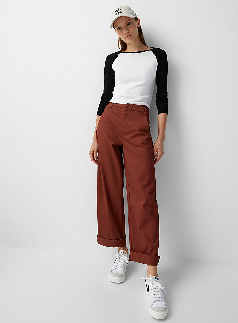 Twik Ruby Red Loose chino pant for women