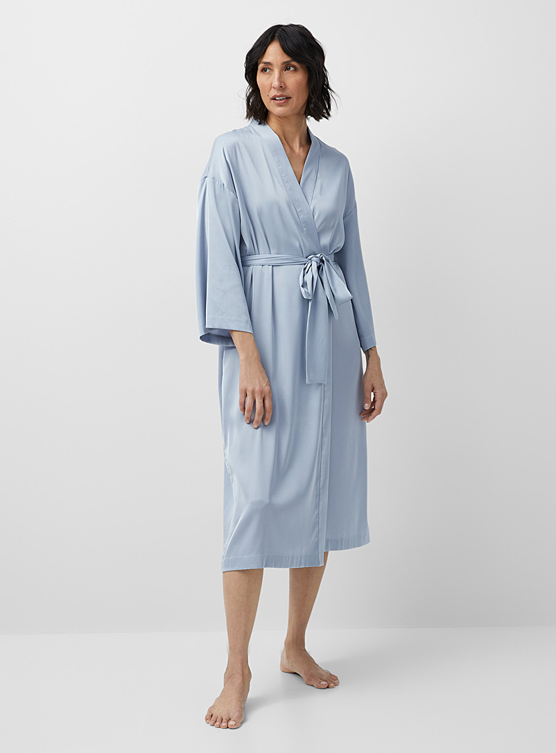 Miiyu Blue Satin elegance robe for women