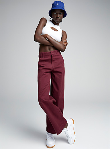 Twik Cherry Red Loose wide-leg pant for women
