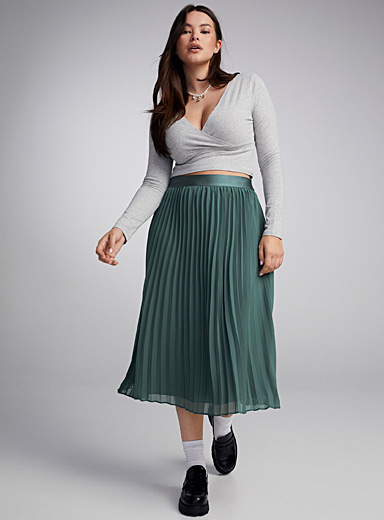 Slit stretch midi skirt, Contemporaine