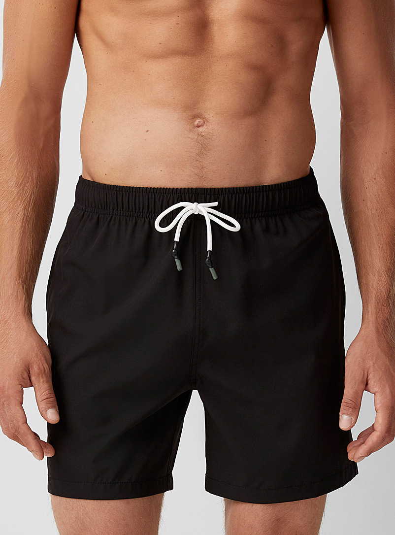 I.FIV5 Black Recycled fibre stretch swim trunk for men