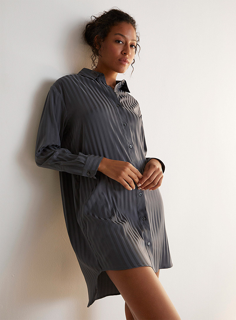 Miiyu Charcoal Satiny nightshirt for women
