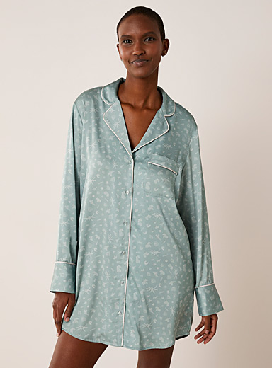 Pyjama Femme Satin - Robes de Nuit Coeur Sexy - Chemise de Nuit / Cardigans  de Nuit