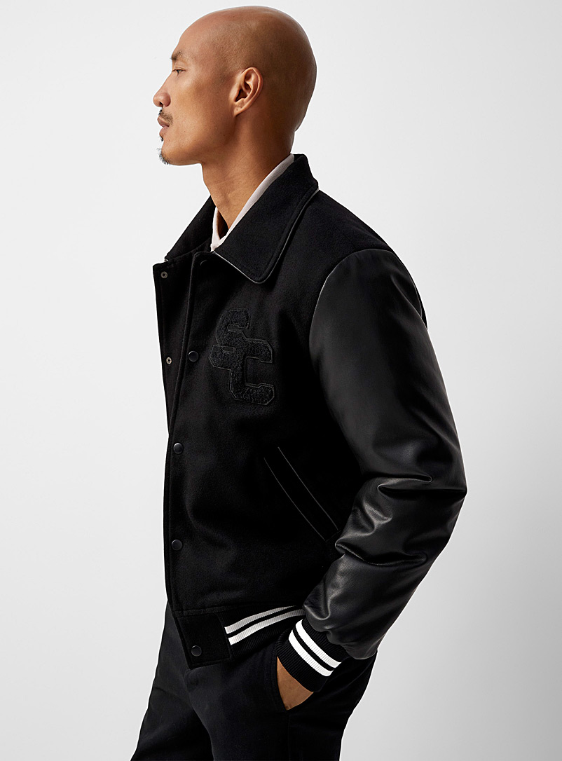 Monochrome varsity jacket, Le 31, Shop Men's Jackets & Vests Online