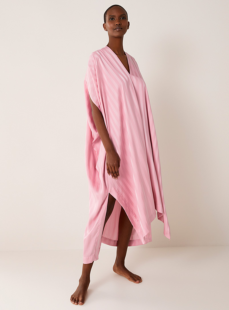 Miiyu Pink Satiny flowy poncho nightgown for women