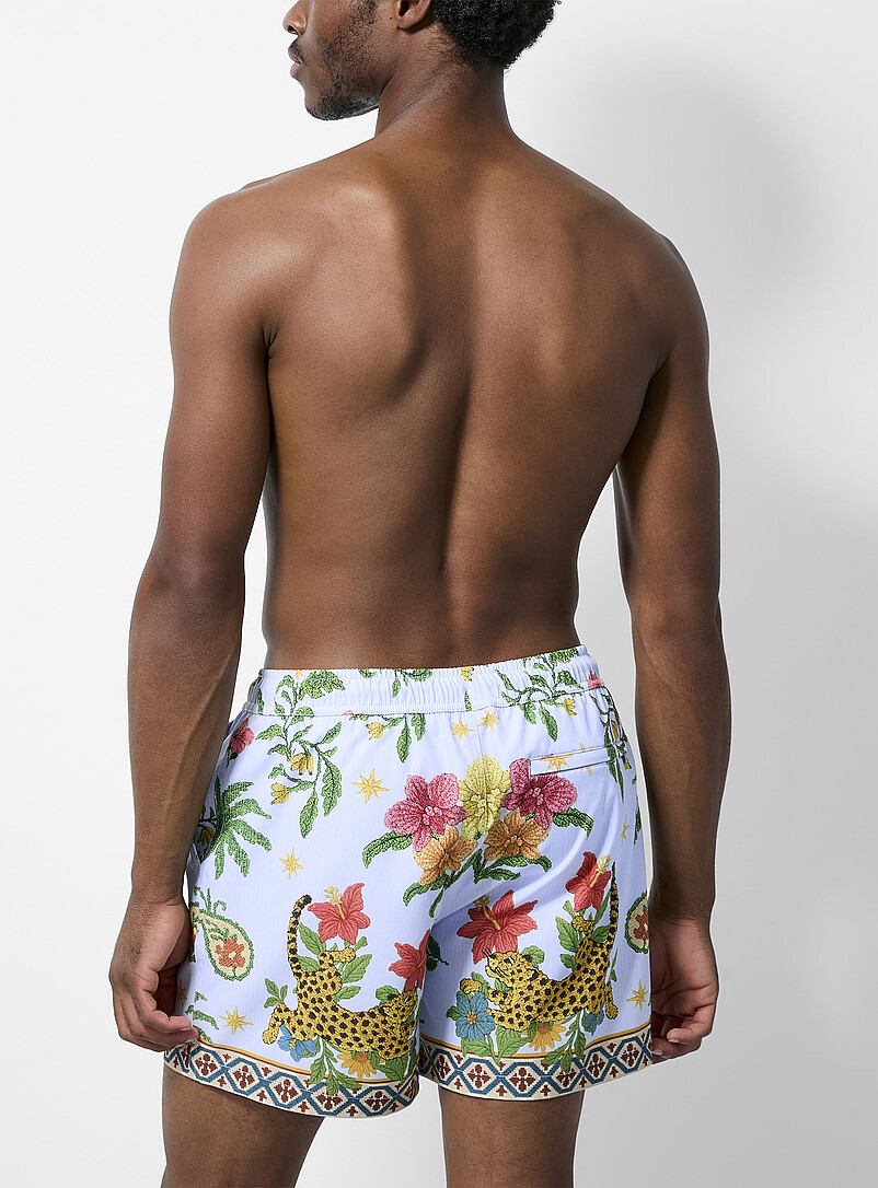 Simons: Le maillot short extensible imprim&eacute; Monet pour homme