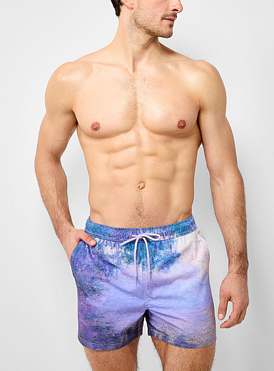 Simons: Le maillot short extensible imprim&eacute; Monet pour homme