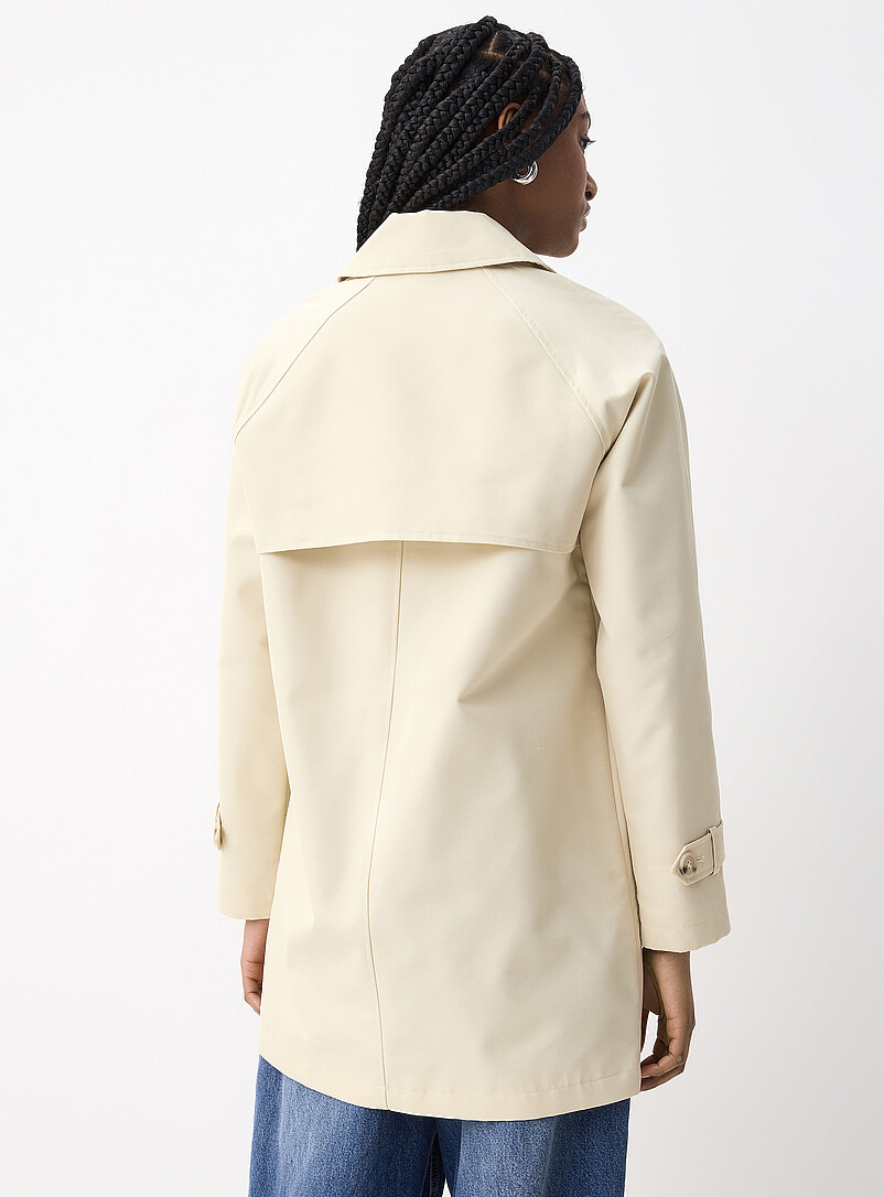 Marbled buttons straight-fit twill coat | Twik | Women's Trenches