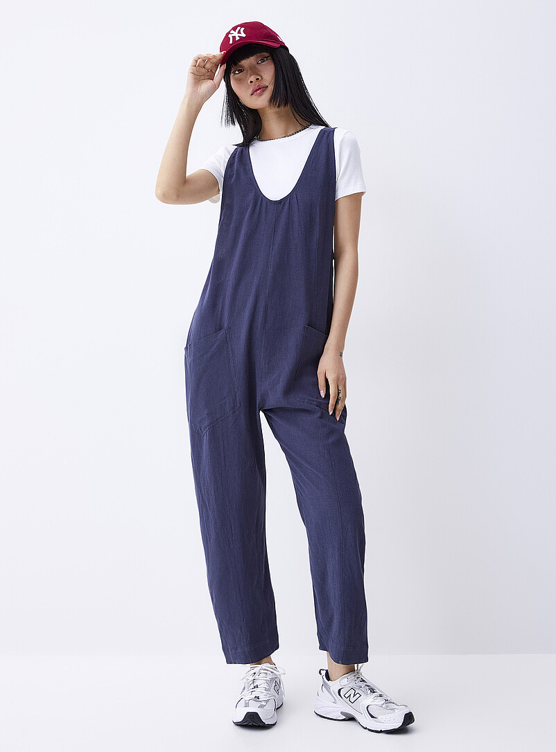 Lroveb Combinaisons en Coton et Lin pour Femmes à Bretelles Combinaison d'Été Combinaison Barboteuses Décontractée Ample à Jambes Larges Salopettes à Bretelles Pantalon à Bavette Bleu Marine Lroveb Combinaisons en Coton et Lin pour Femmes à Bretelles Combinaison d'Été Combinaison Barboteuses Décontractée Ample à Jambes Larges Salopettes à Bretelles Pantalon à Bavette Bleu Marine