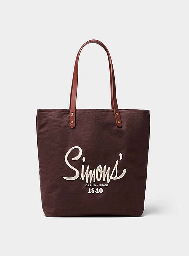 Simons: Le fourre-tout 1840 toile coton biologique <b>Collection Notre histoire en h&eacute;ritage</b> Vert &agrave; motifs pour femme