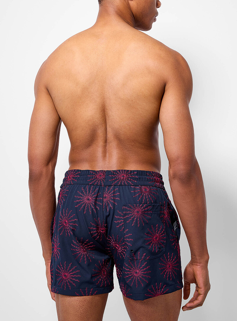 Simons: Le maillot short court broderies Vert pour homme