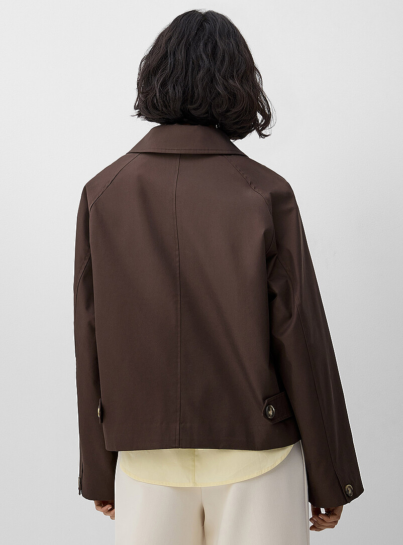 Raglan sleeve cropped boxy-fit trench coat | Icône | Women's