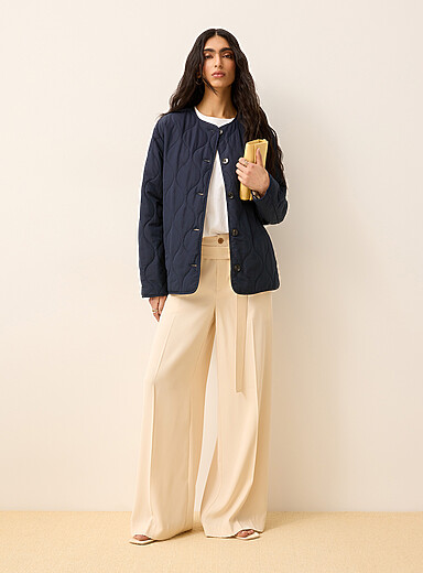 Manteau Matelassé Femme Indigo - Taille 8 Marks And Spencer