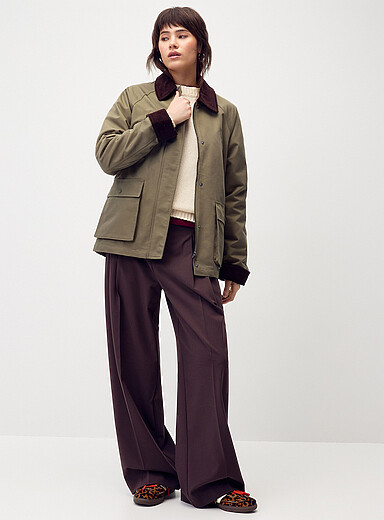 La veste twill accents velours c&ocirc;tel&eacute;