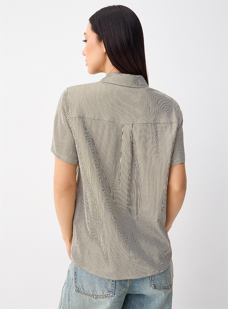 Twik Patterned white Patterned linen-blend shirt for women
