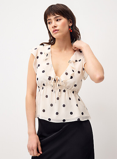 La blouse chiffon &agrave; volants