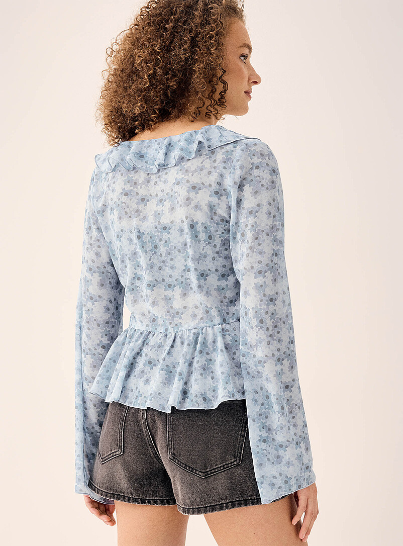 Ruffles sheer chiffon blouse | Twik | | Simons