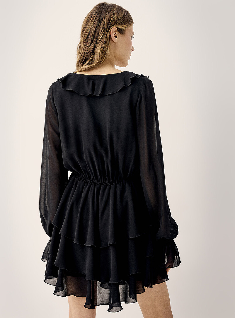 Twik Black Bohemian chiffon dress for women