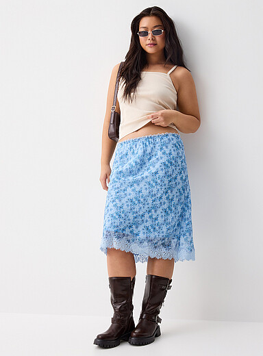 La jupe midi chiffon &agrave; motif
