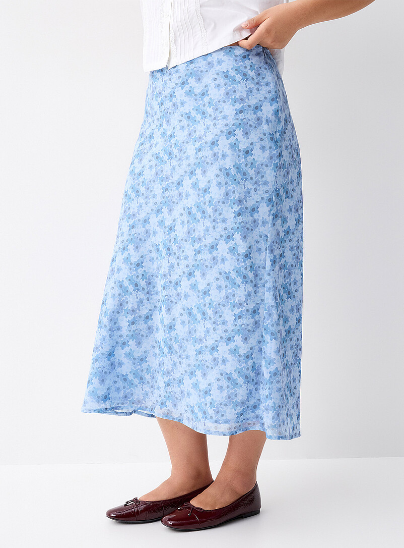 Twik Black Flowy chiffon maxi skirt for women
