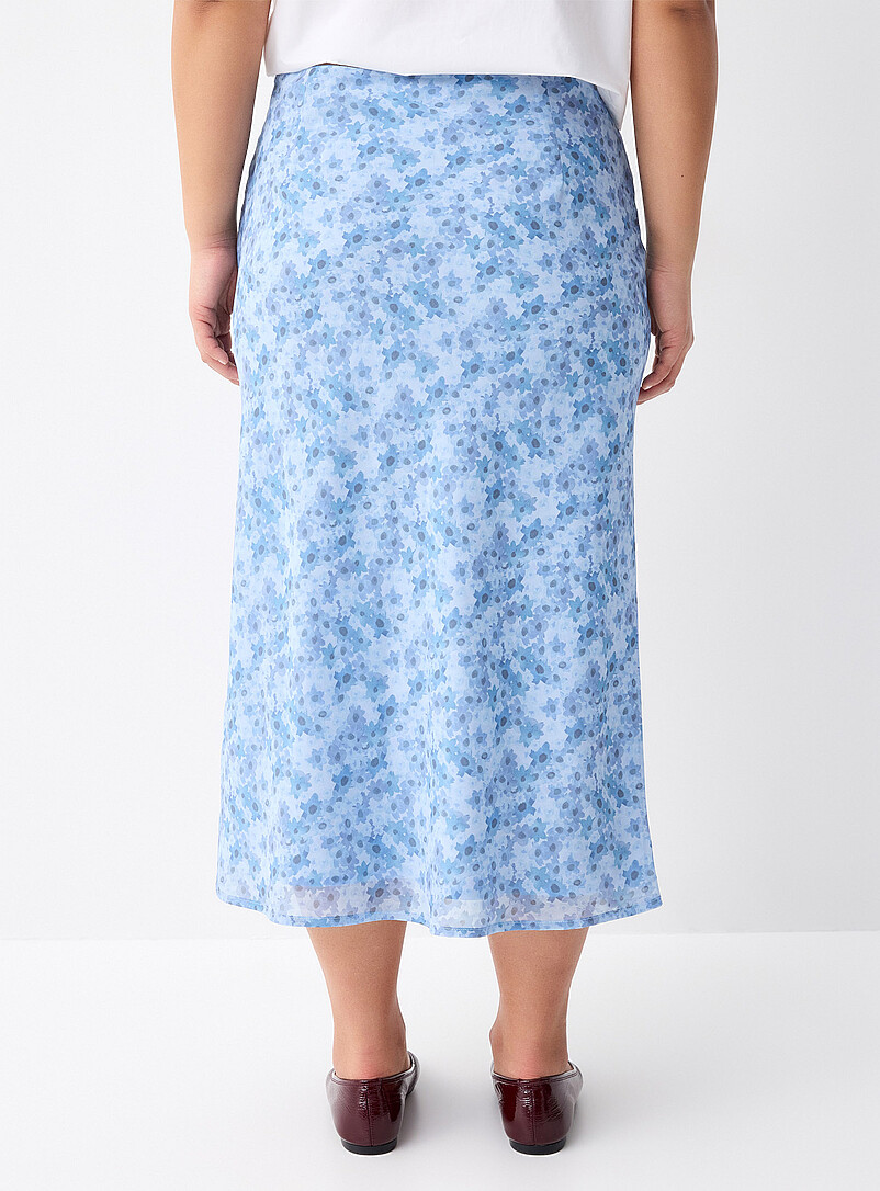Twik Black Flowy chiffon maxi skirt for women