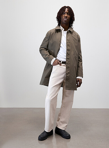 Le 31: Le trench capuchon amovible Vert fonc&eacute; - Mousse pour homme