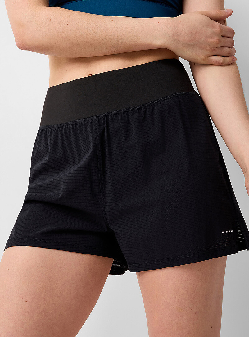 I.FIV5 Brown Fluid comfort-waist ripstop short Length: 2.5" for women