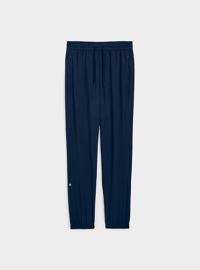 I.FIV5: Le jogger toile l&eacute;g&egrave;re extensible Bleu marine - Bleu nuit pour femme