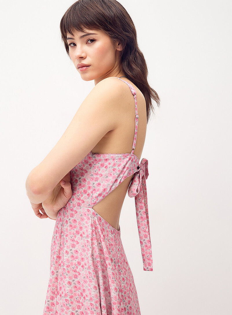 Twik Pink Open-back balconette maxi dress <b>In support of Tel-jeunes and Jack.org</b> for women
