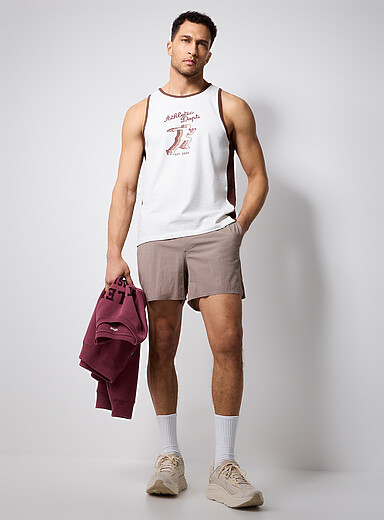 I.FIV5: Le short ripstop fentes lat&eacute;rales Longueur 5 po Taupe pour homme