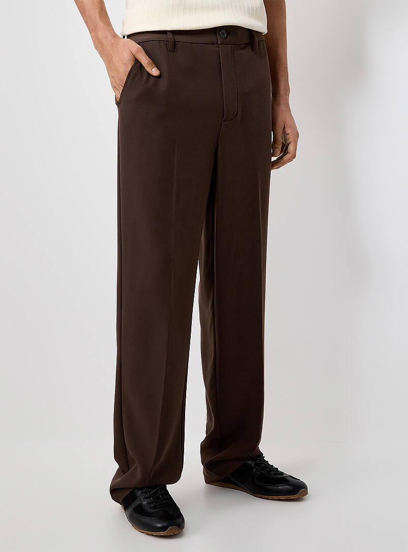 Le 31: Le pantalon souple monochrome <b>Coupe Paris - Relaxe &agrave; taille haute</b> Noir pour homme