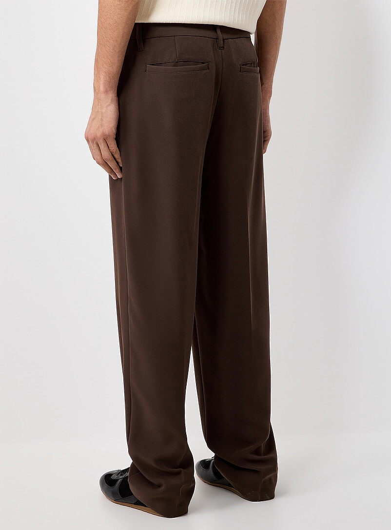 Le 31: Le pantalon souple monochrome <b>Coupe Paris - Relaxe &agrave; taille haute</b> Noir pour homme