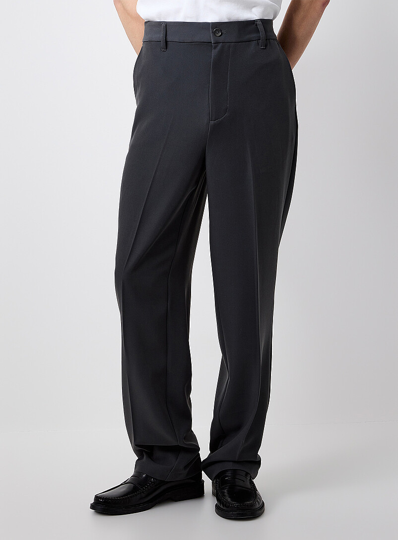 Le 31: Le pantalon souple monochrome <b>Coupe Paris - Relaxe &agrave; taille haute</b> Noir pour homme