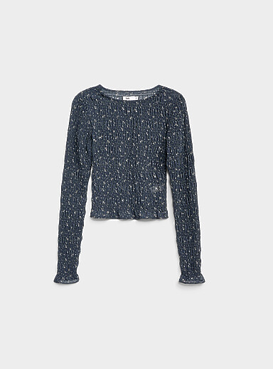 La blouse smock&eacute;e manches longues