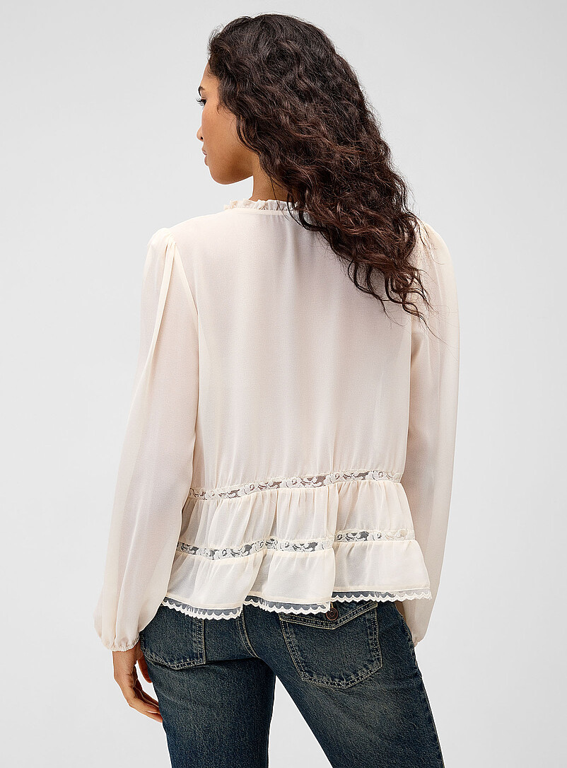 Ruffled sheer chiffon blouse | Twik | | Simons