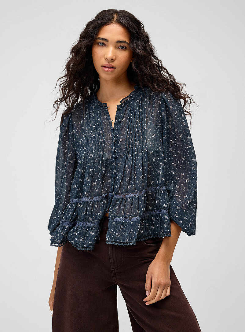 Ruffled sheer chiffon blouse | Twik | | Simons