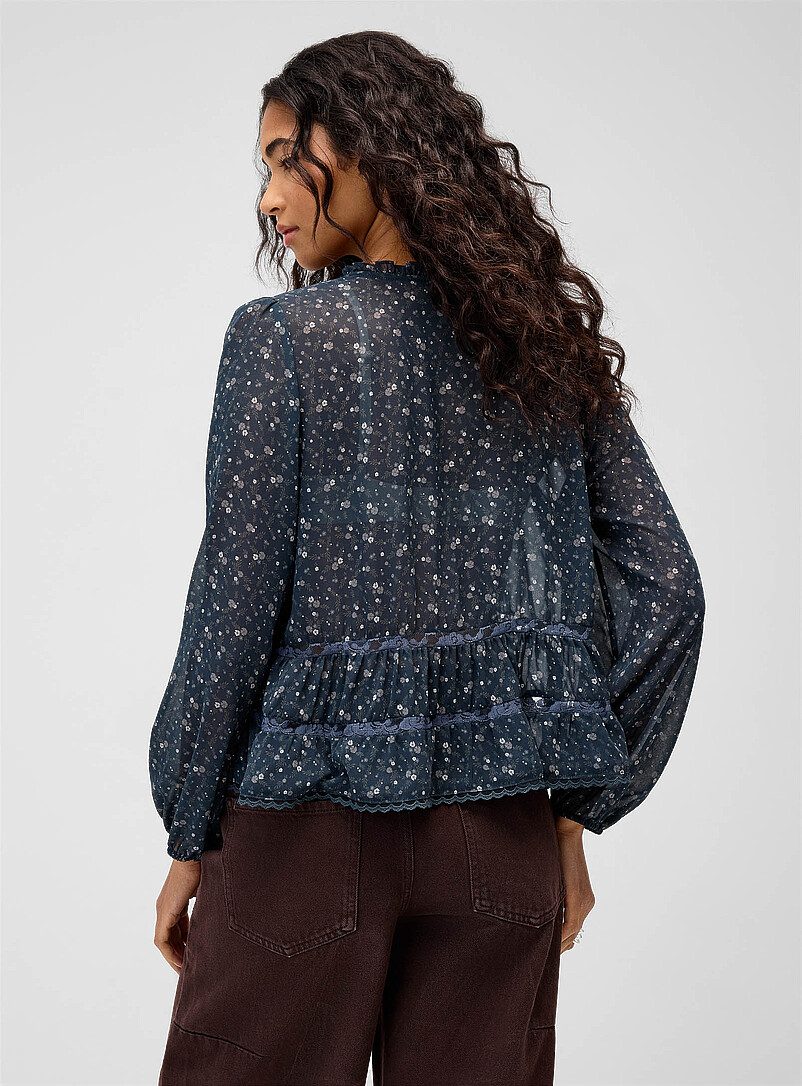 Ruffled sheer chiffon blouse | Twik | | Simons
