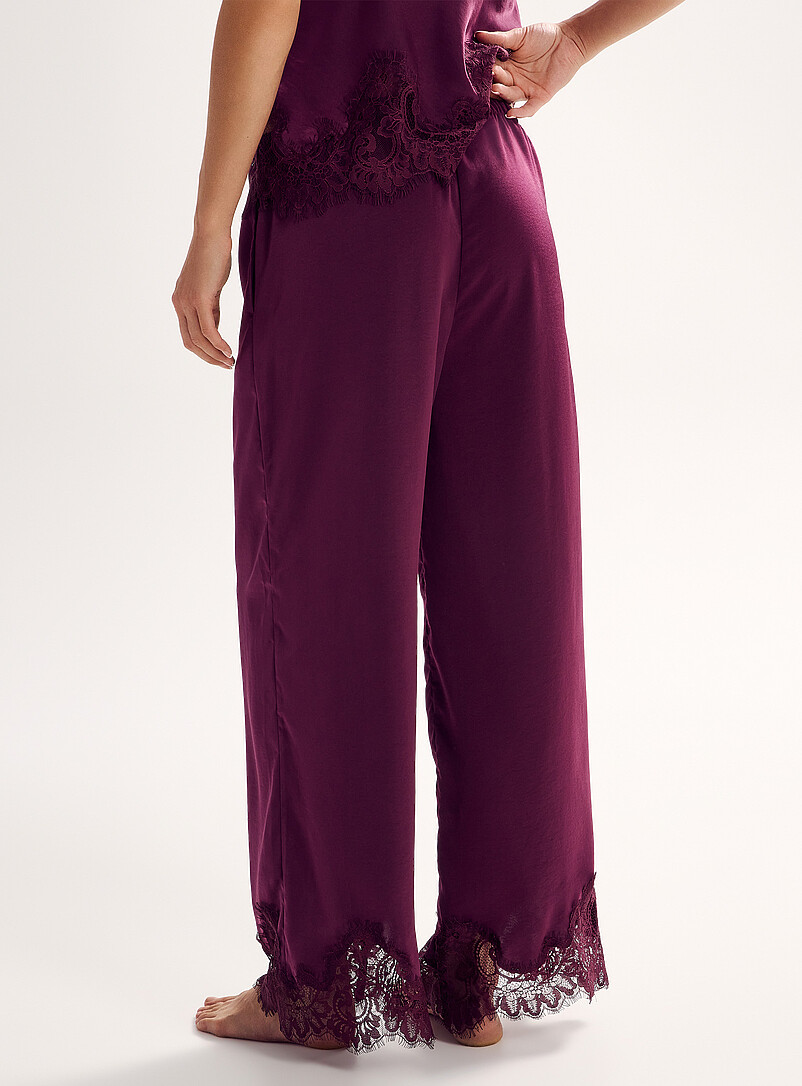 Satiny lace-hem pant | Miiyu | Shop Women's Sleep Shorts Online