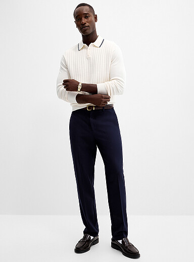 Le 31 Navy/Midnight Blue Minimalist pant <b>Amsterdam fit - Relaxed & tapered</b> for men