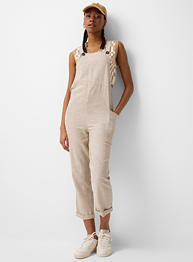 Linen-blend utility overalls | Twik 
