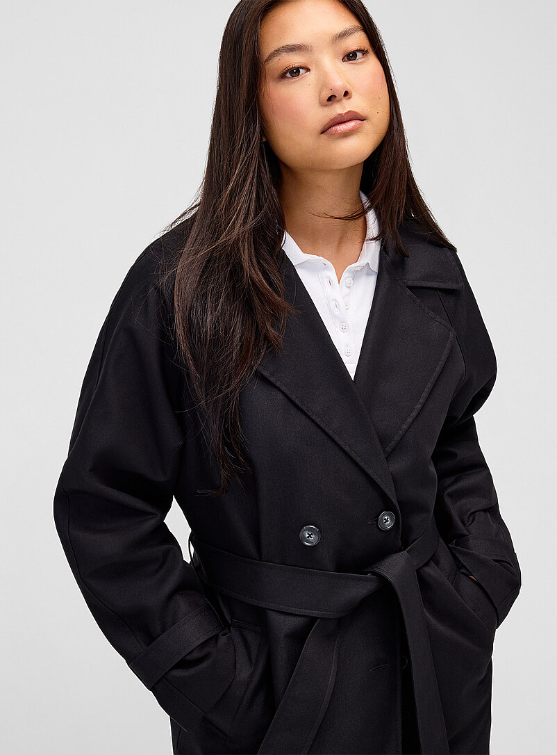 Marbled-button twill trench product image 2