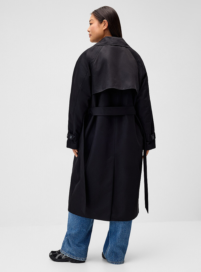 Marbled-button twill trench product image 3